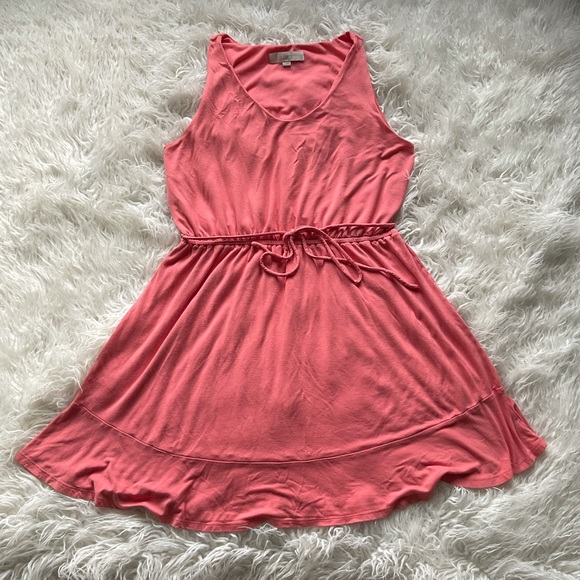 LOFT Dresses & Skirts - Loft Blush Pink Belted Fit & Flare Summer Dress